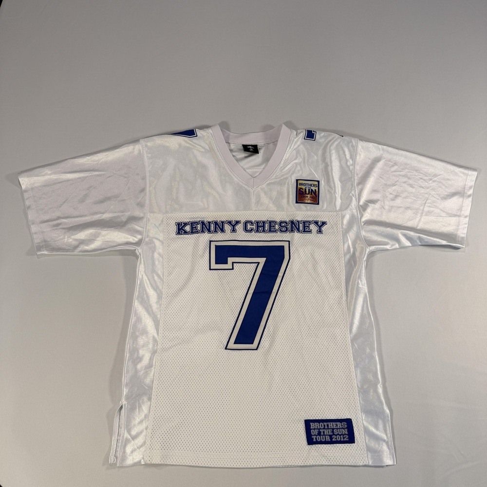 Kenny Chesney Jersey Shirt Mens Large White 7 Brothers Of The Sun Tour 2012 Mesh